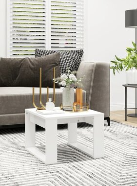 VidaXL Bijzettafel 50x50x35 cm bewerkt hout wit