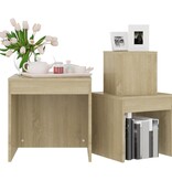 VidaXL 3-delige Tafeltjesset bewerkt hout sonoma eikenkleurig
