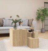 VidaXL Bijzettafels 3 st spaanplaat sonoma eikenkleurig