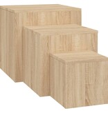 VidaXL Bijzettafels 3 st spaanplaat sonoma eikenkleurig