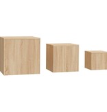 VidaXL Bijzettafels 3 st spaanplaat sonoma eikenkleurig