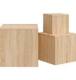 VidaXL Bijzettafels 3 st spaanplaat sonoma eikenkleurig