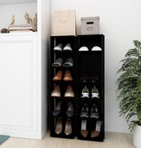 VidaXL Schoenenkasten 2 st 27,5x27x102 cm zwart
