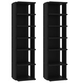 VidaXL Schoenenkasten 2 st 27,5x27x102 cm zwart