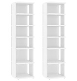 VidaXL Schoenenkasten 2 st 27,5x27x102 cm bewerkt hout wit