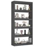 VidaXL Boekenkast/kamerscherm 80x30x167,4 cm massief grenenhout grijs