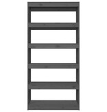 VidaXL Boekenkast/kamerscherm 80x30x167,4 cm massief grenenhout grijs