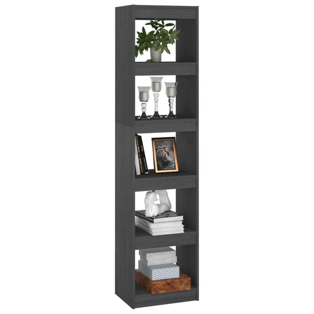 VidaXL Boekenkast/kamerscherm 40x30x167,5 cm massief grenenhout grijs