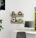 VidaXL Wandschappen 2 st 80x11,5x18cm bewerkt hout sonoma eikenkleurig