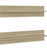 VidaXL Wandschappen 2 st 80x11,5x18cm bewerkt hout sonoma eikenkleurig
