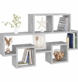 VidaXL Wandschap auto-vormig 82x15x51 cm bewerkt hout betongrijs