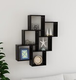 VidaXL Wandschap kubus 78x15x93 cm bewerkt hout zwart