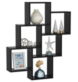 VidaXL Wandschap kubus 78x15x93 cm bewerkt hout zwart