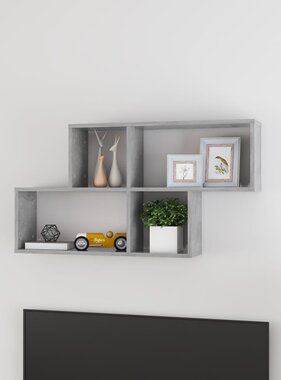 VidaXL Wandschap 100x18x53 cm bewerkt hout betongrijs