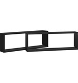 VidaXL Wandschappen kubus 2 st 80x15x26,5 cm bewerkt hout zwart