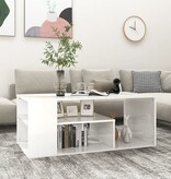 VidaXL Salontafel 100x50x40 cm bewerkt hout hoogglans wit