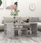 VidaXL Salontafel 100x50x40 cm bewerkt hout betongrijs