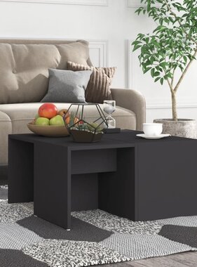 VidaXL Salontafels 4 st 33x33x33 cm bewerkt hout grijs