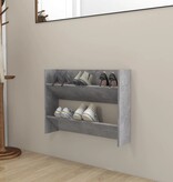 VidaXL Wandschoenenkast 80x18x60 cm bewerkt hout betongrijs