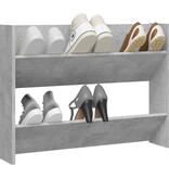 VidaXL Wandschoenenkast 80x18x60 cm bewerkt hout betongrijs