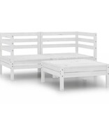 VidaXL 3-delige Loungeset massief grenenhout wit