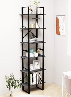 VidaXL Opbergrek 60x30x210 cm massief grenenhout grijs