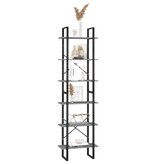 VidaXL Opbergrek 60x30x210 cm massief grenenhout grijs