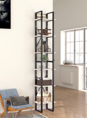 VidaXL Boekenkast met 6 schappen 40x30x210 cm bewerkt hout wit