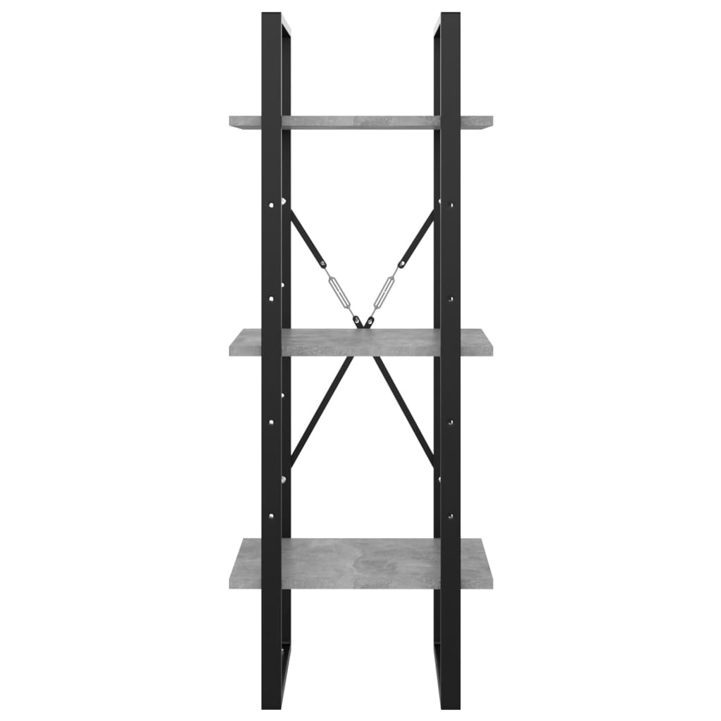 VidaXL Boekenkast met 3 schappen 40x30x105 cm bewerkt hout betongrijs