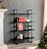 VidaXL Boekenkast met 4 schappen 100x30x140 cm spaanplaat zwart