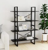 VidaXL Boekenkast met 4 schappen 100x30x140 cm spaanplaat zwart