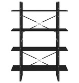 VidaXL Boekenkast met 4 schappen 100x30x140 cm spaanplaat zwart