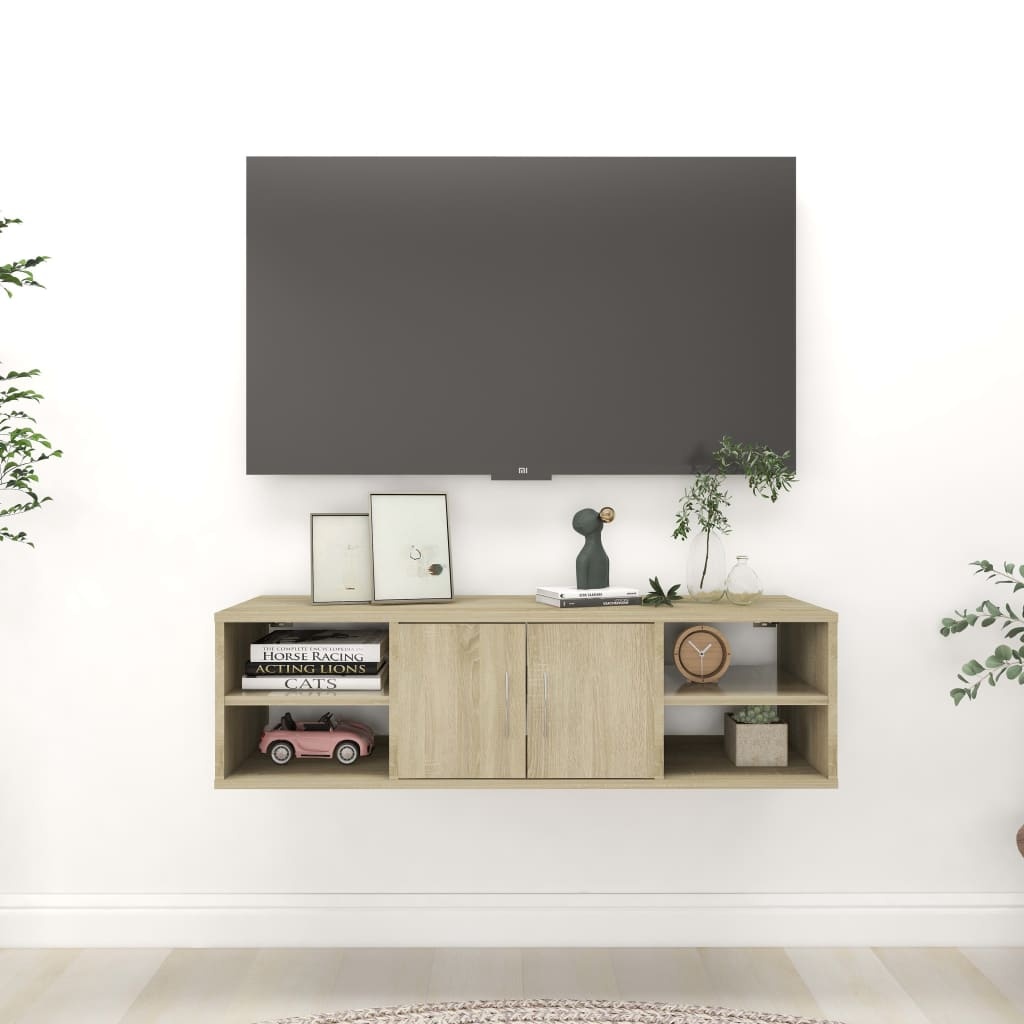 VidaXL Wandschap 102x30x29 cm bewerkt hout sonoma eikenkleurig