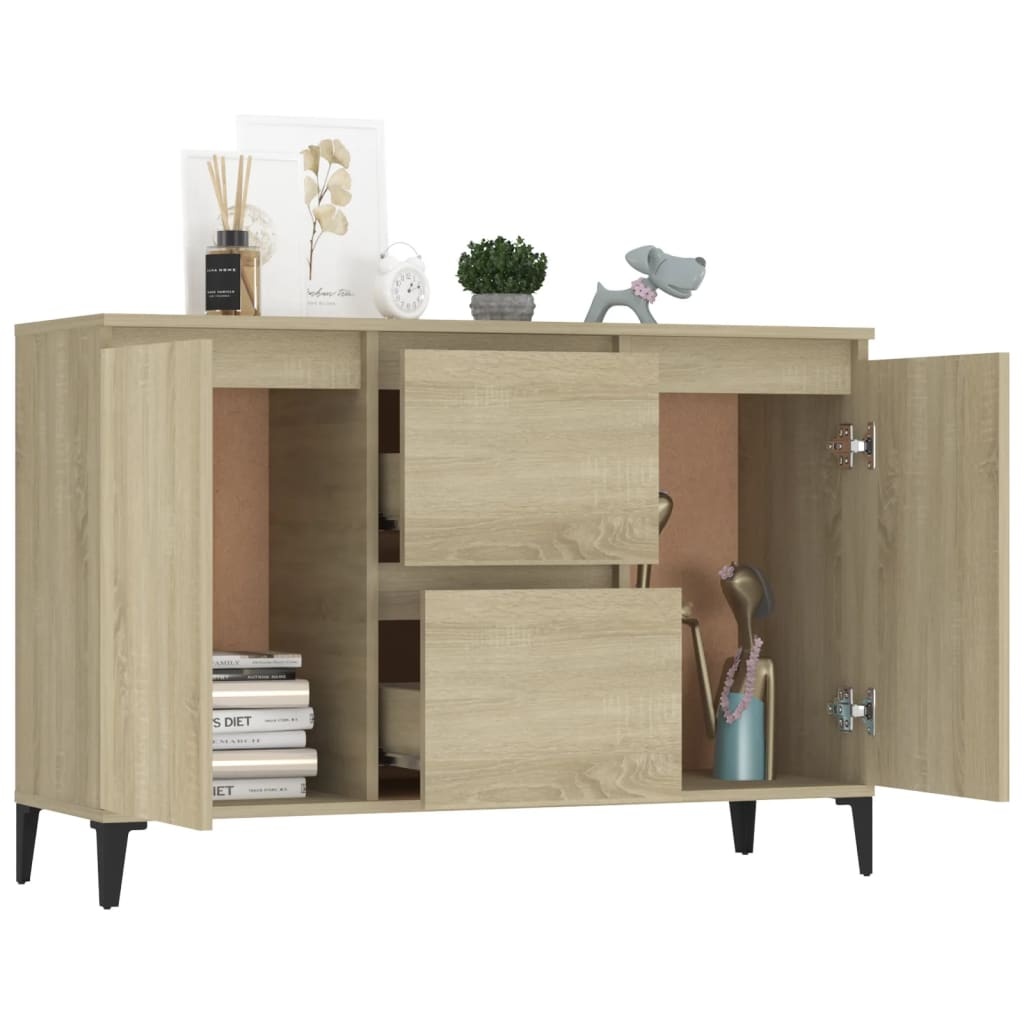 VidaXL Dressoir 104x35x70 cm bewerkt hout sonoma eikenkleurig