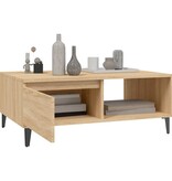 VidaXL Salontafel 90x60x35 cm bewerkt hout sonoma eikenkleurig