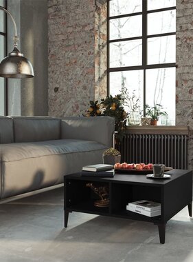 VidaXL Salontafel 60x60x30 cm bewerkt hout zwart