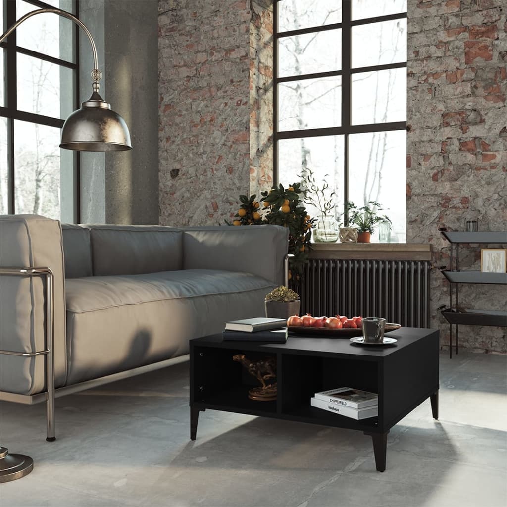 VidaXL Salontafel 60x60x30 cm bewerkt hout zwart