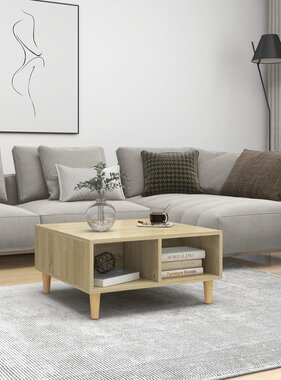 VidaXL Salontafel 60x60x30 cm bewerkt hout sonoma eikenkleurig