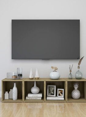 VidaXL Tv-meubelen 4 st 37x35x37 cm bewerkt hout sonoma eikenkleurig