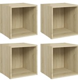 VidaXL Tv-meubelen 4 st 37x35x37 cm bewerkt hout sonoma eikenkleurig
