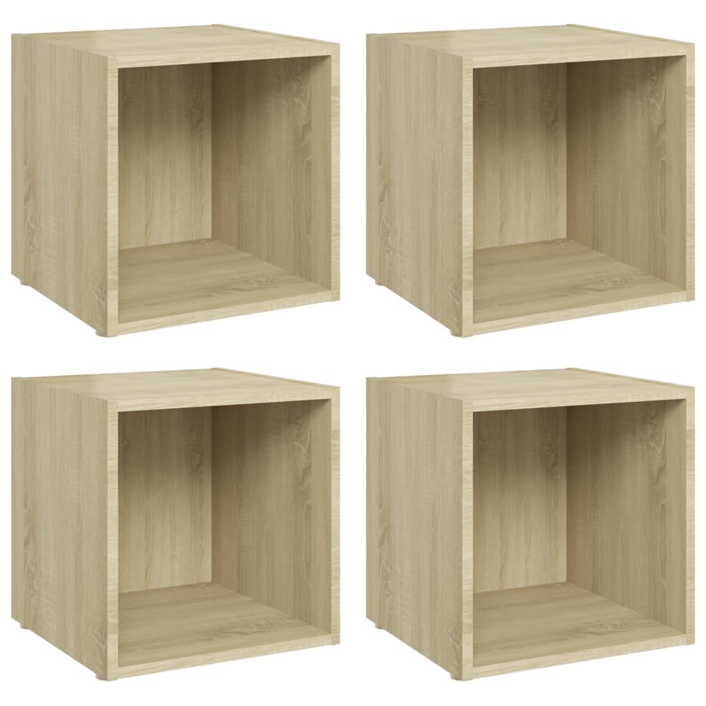 VidaXL Tv-meubelen 4 st 37x35x37 cm bewerkt hout sonoma eikenkleurig