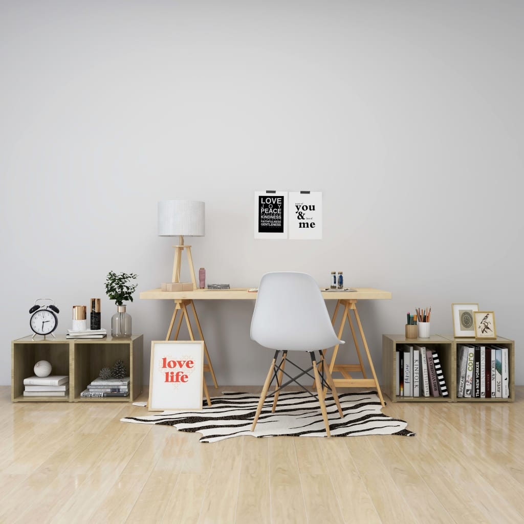 VidaXL Tv-meubelen 4 st 37x35x37 cm bewerkt hout sonoma eikenkleurig