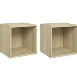 VidaXL Tv-meubelen 2 st 37x35x37 cm bewerkt hout sonoma eikenkleurig