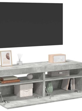 VidaXL Tv-meubelen 2 st met LED-verlichting 60x35x40 cm betongrijs