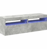 VidaXL Tv-meubelen 2 st met LED-verlichting 60x35x40 cm betongrijs