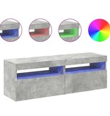 VidaXL Tv-meubelen 2 st met LED-verlichting 60x35x40 cm betongrijs
