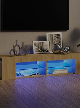 VidaXL Tv-meubel met LED-verlichting 135x39x30 cm sonoma eikenkleurig