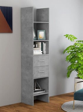 VidaXL Boekenkast 40x35x180 cm bewerkt hout betongrijs