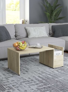 VidaXL Salontafel 90x45x35 cm bewerkt hout sonoma eikenkleurig