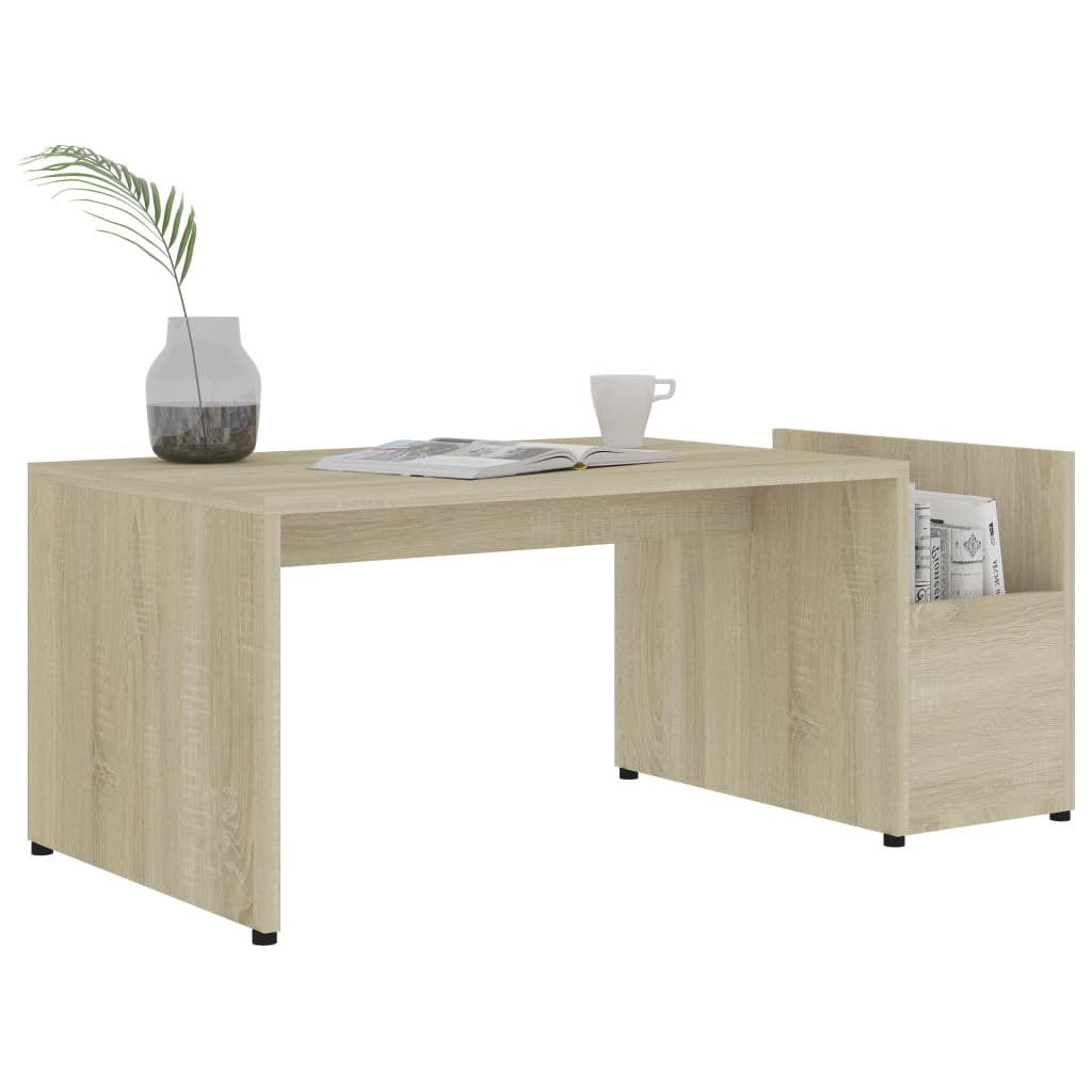 VidaXL Salontafel 90x45x35 cm bewerkt hout sonoma eikenkleurig
